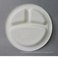 Compostable 10 inch 3-Compartment Cornstarch Round Plates